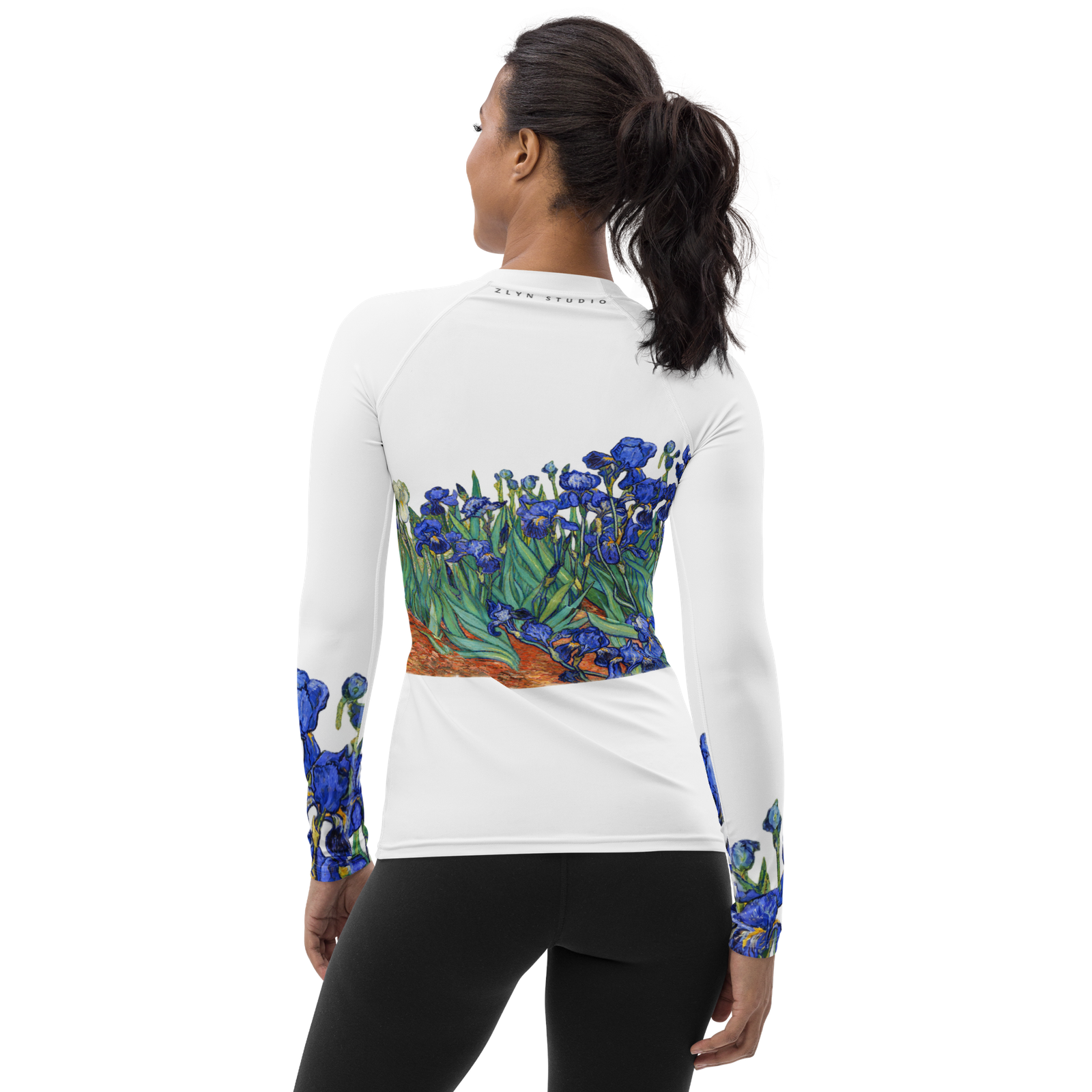 Vincent van Gogh — Irises (1889) | Women's UPF 50+ Long Sleeve Compression Shirt - Image 10