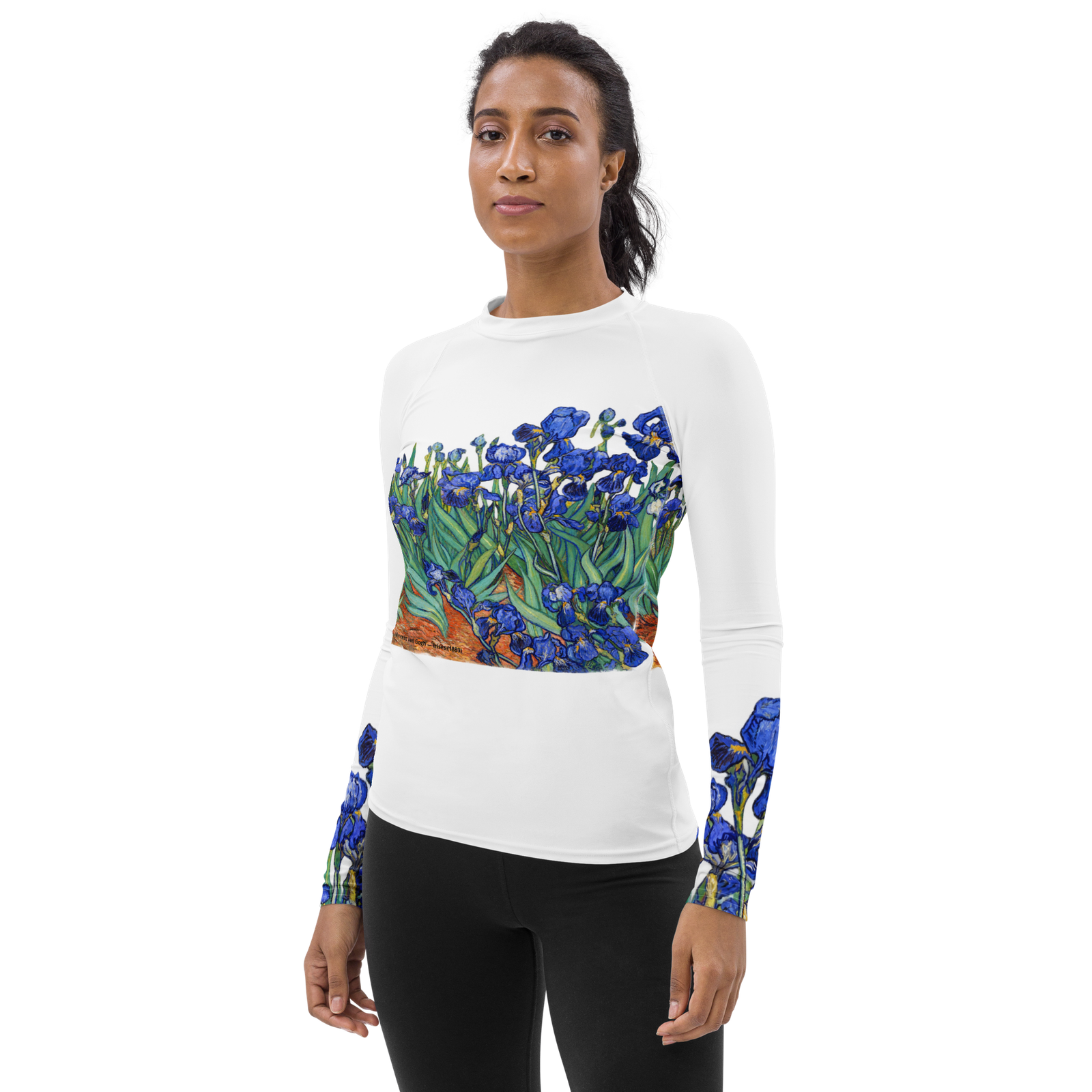 Vincent van Gogh — Irises (1889) | Women's UPF 50+ Long Sleeve Compression Shirt - Image 3