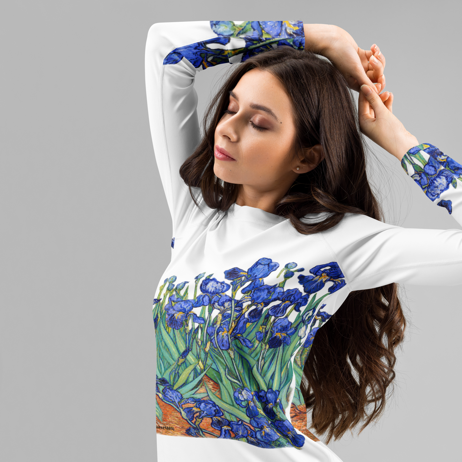 Vincent van Gogh — Irises (1889) | Women's UPF 50+ Long Sleeve Compression Shirt - Image 5