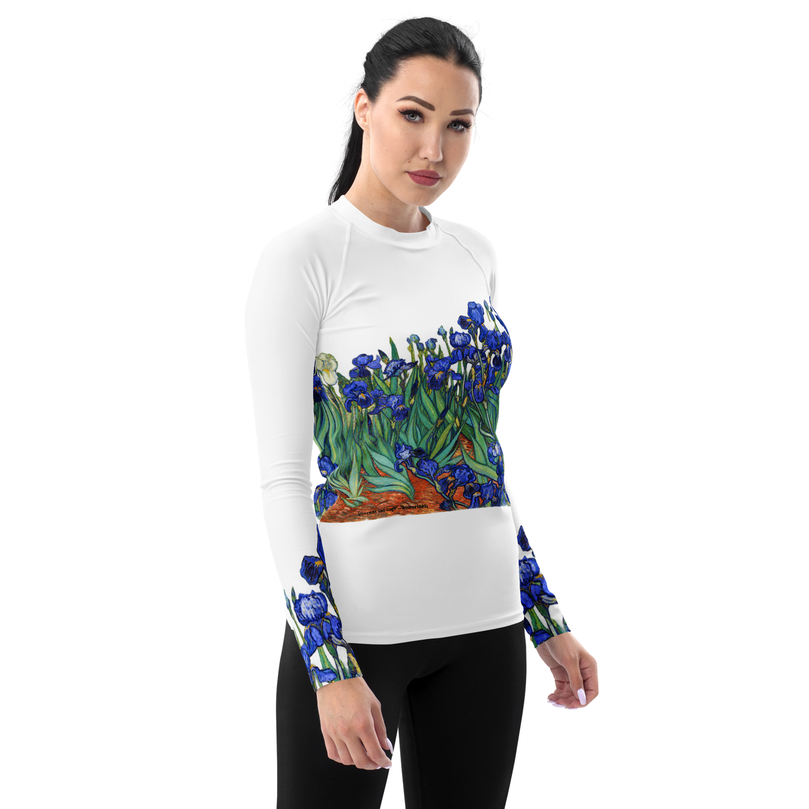 Vincent van Gogh — Irises (1889) | Women's UPF 50+ Long Sleeve Compression Shirt - Image 6