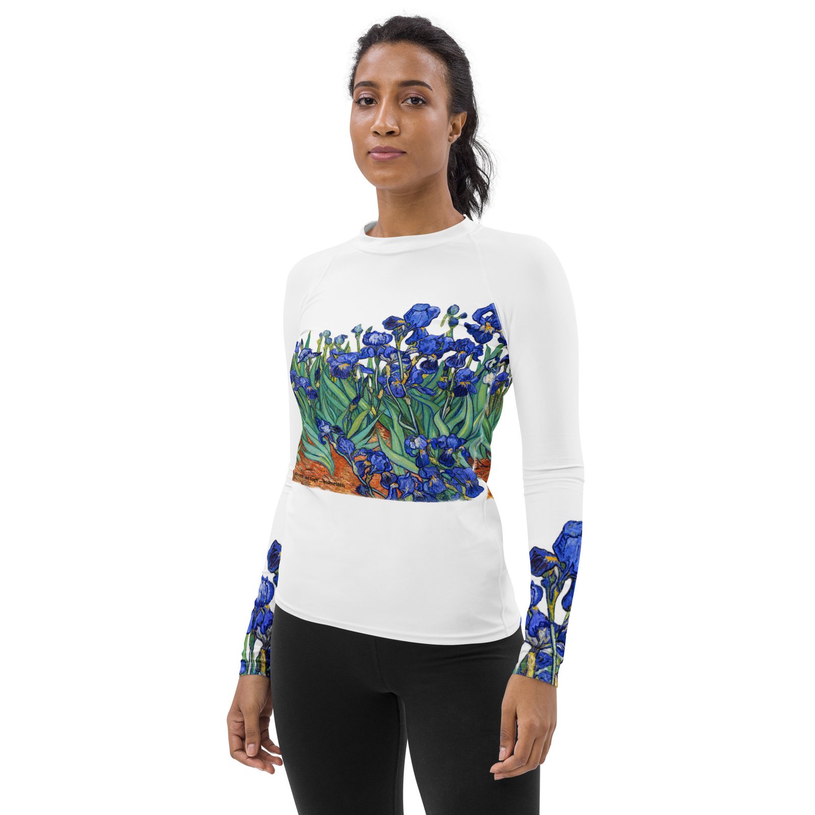 Vincent van Gogh — Irises (1889) | Women's UPF 50+ Long Sleeve Compression Shirt - Image 8