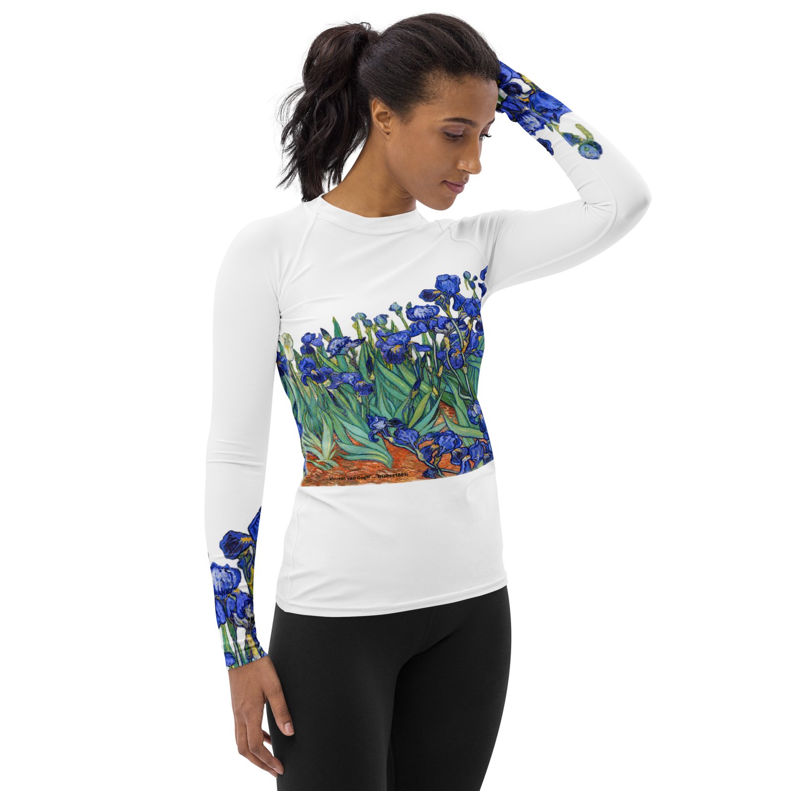Vincent van Gogh — Irises (1889) | Women's UPF 50+ Long Sleeve Compression Shirt - Image 9